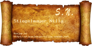 Stiegelmayer Nilla névjegykártya
